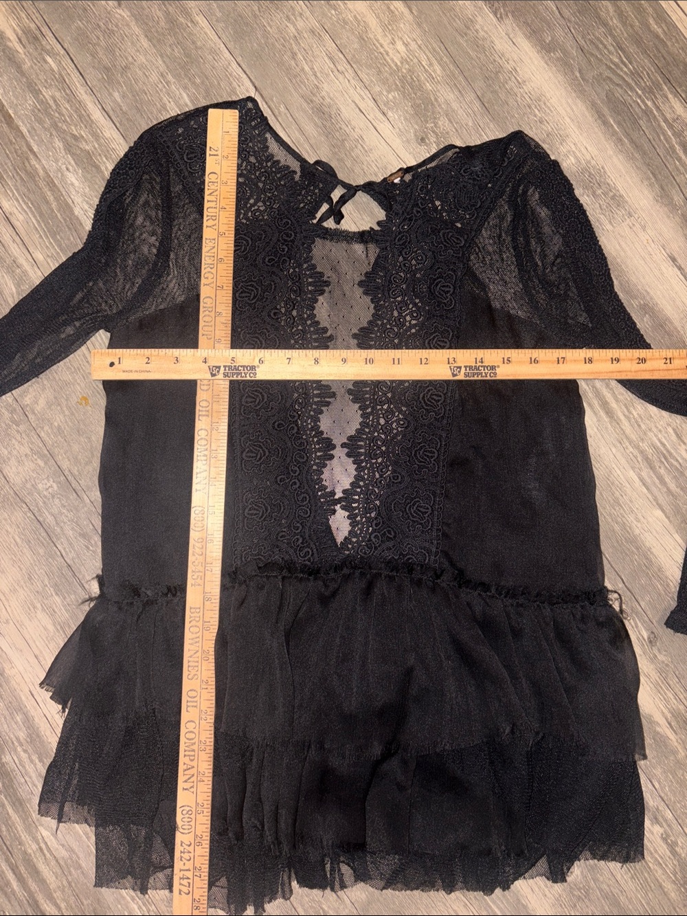 FREE PEOPLE Open back sheer black blouse - medium - Picture 3 of 4